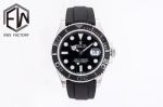 Rolex Yacht-Master 42mm 3235 Movement Black Face Black Oysterflex Strap WG Case Watch